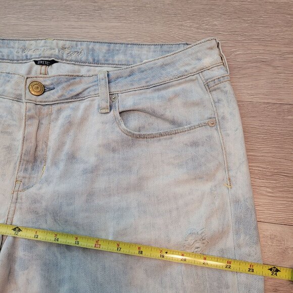 American Eagle Jeans 18 L Skinny Bleach Wash Mid Rise Ripped Denim - Picture 7 of 11